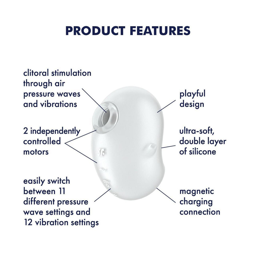 Вакуумный клиторальный стимулятор с вибрацией Satisfyer Cutie Ghost White Sex Aura Киев - изображение 3
