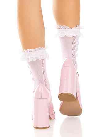 Шкарпетки ажурні Leg Avenue Mini Bow Lace Anklet, білі, з рюшами, декор — бантики Sex Aura Київ