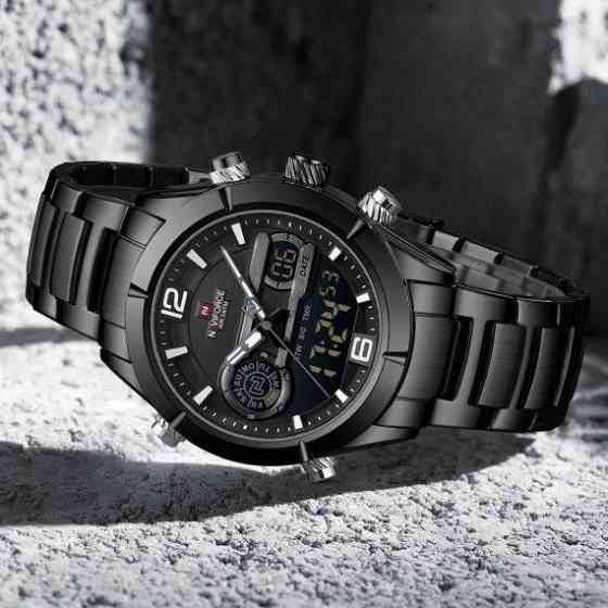 Годинник чоловічий тактичний Naviforce Aviator Чорний Київ