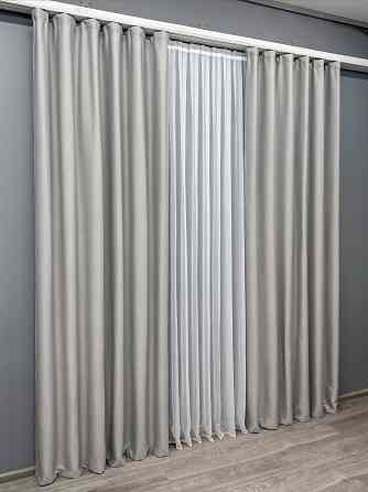 Комплект готовых штор VR-Textil Шенилл однотонный № 1690ш Пепельный 100х270 см 2 шт (31-948) Киев