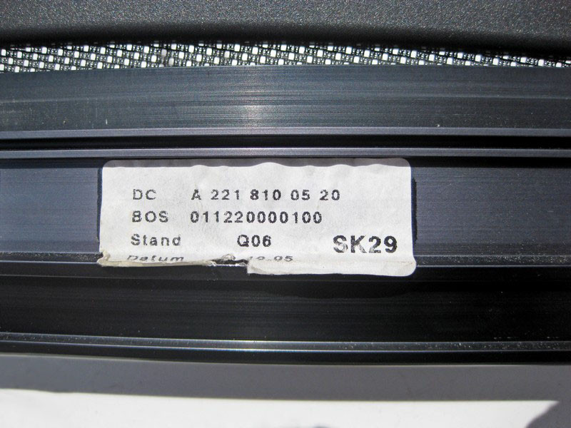 Mercedes-Benz  A2218100520 Сонцезахисна шторка задніх лівих дверей з електроприводом S-Class W221 Одесса - изображение 3