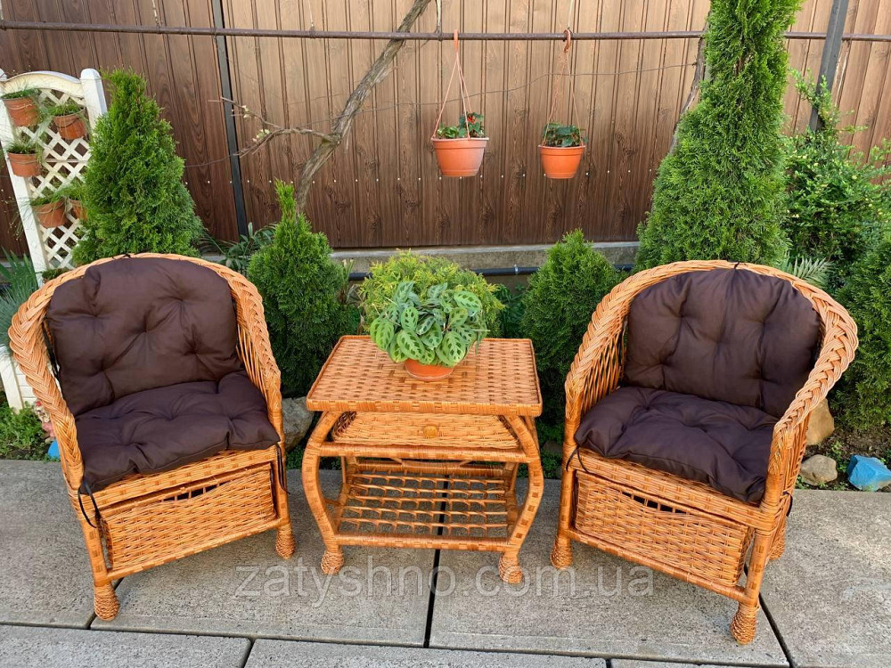 Плетений комплект меблів із лози (крісла із шуфлядами) Київ - фото 6