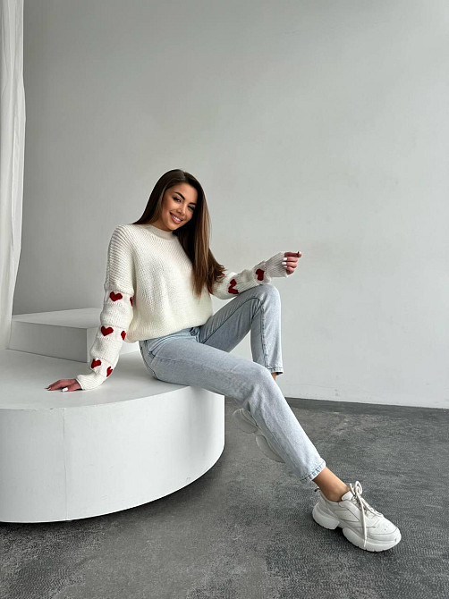 Женский стильный оверайз свитер акрил/шерсть Одесса - изображение 4