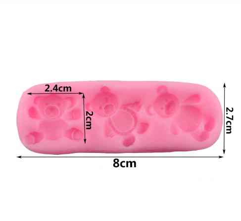 Молд силиконовый Мишки 80 на 27 мм розовый Киев