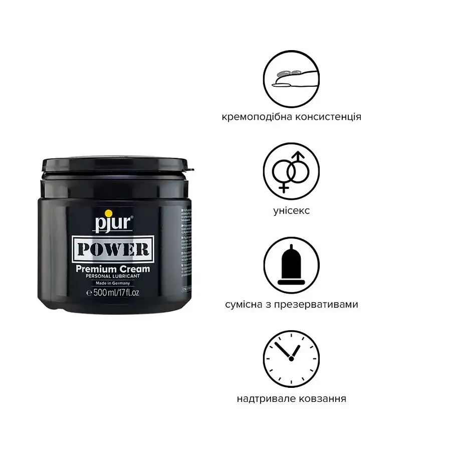 Густа змазка для фістингу та анального сексу pjur POWER Premium Cream 500 мл на гібридній основі Львов - изображение 2