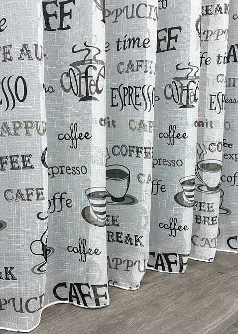 Тюль VR-Textil 1793т Льон Молочний з чорним 250х270 см (42-0944) Київ - фото 8