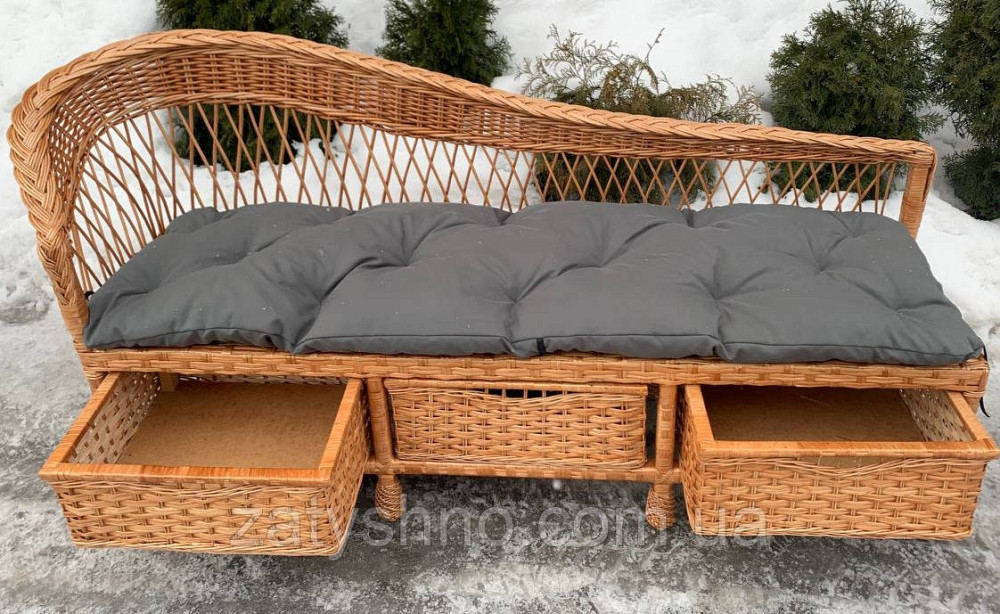 Диван плетеный с шухлядами и подушкой Киев - изображение 10