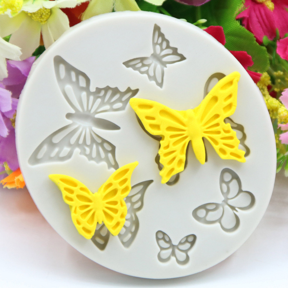 Молд силиконовый Бабочки 83 на 75 мм серый Киев - изображение 1