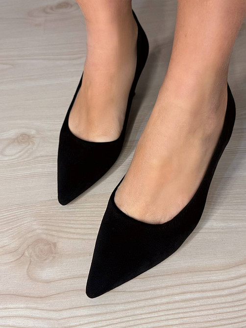 Туфлі жіночі Meideli 6605-11 човники на підборах екозамша чорні, 39, 24,5 см Київ - фото 7