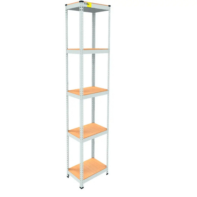 Металевий стелаж Emby Light Series (розмір 2400х450x300мм) 5 полиць ДСП до 100кг Білий Вінниця - фото 1