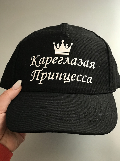 Чорна бавовняна Кепка/Бейсболка з принтом - Кароока принцеса Чернівці - фото 1