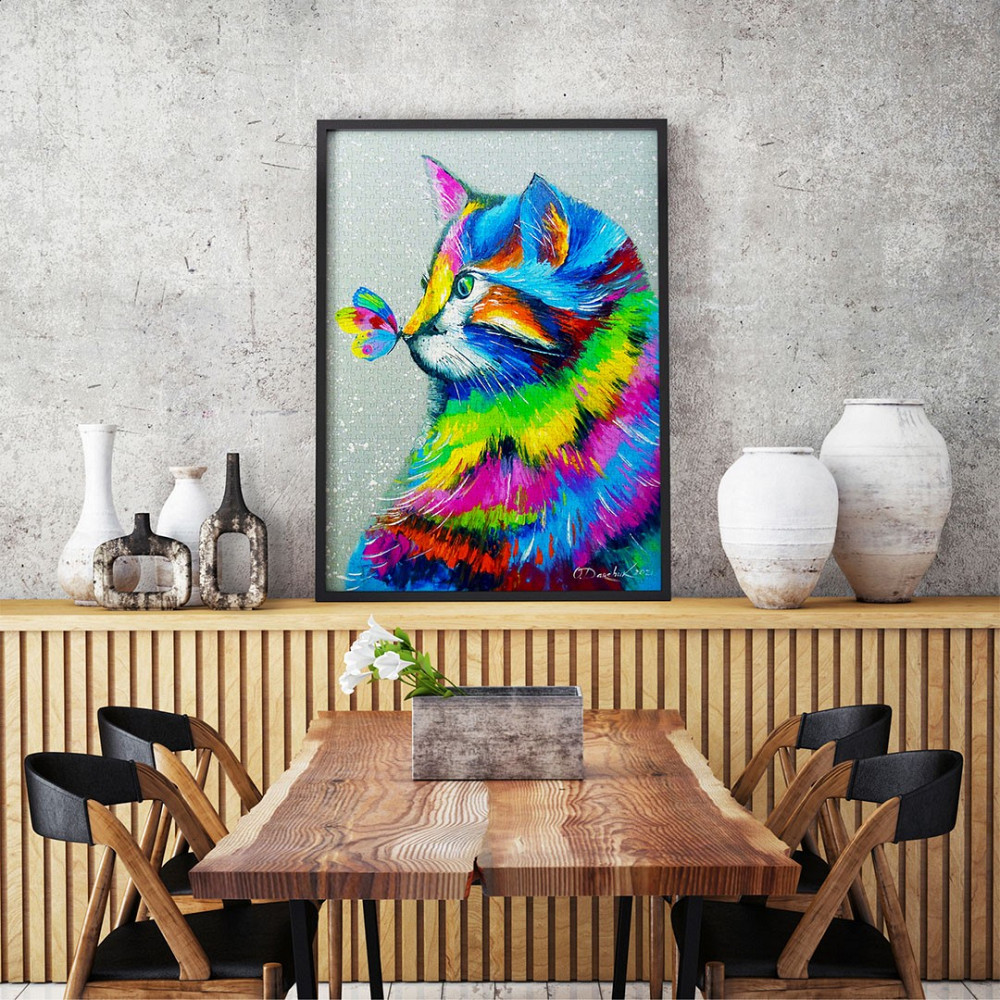 Пазл Яскравий кіт та метелик - Bright Cat and Butterfly (Enjoy-1781) Киев - изображение 7