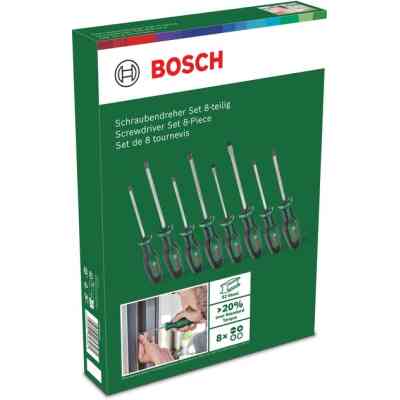 Набор отверток Bosch набор 8шт, SL 4, 6.5 мм, PH1х100 мм, PH2х125 мм, PZ1х100 мм, PZ2х125 мм, Т20х (1.600.A02.BX8) Винница
