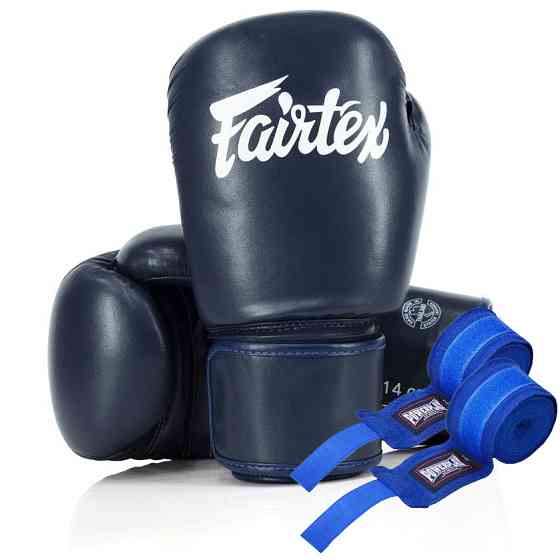 Боксерські рукавиці Fairtex BGV27 Blue 10 унцій (бинти в комплекті) Кам'янське