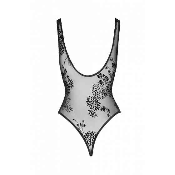Боди с узорами L F242 Noir Handmade, полупрозрачное, черное Sex Aura Киев