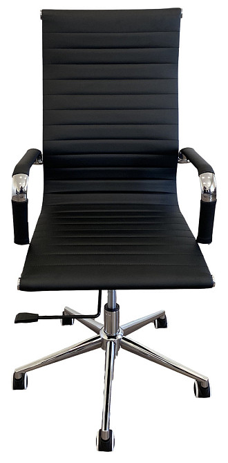 Офисное кресло руководителя Tehforward Slim TF Tilt хром Черный Киев - изображение 2