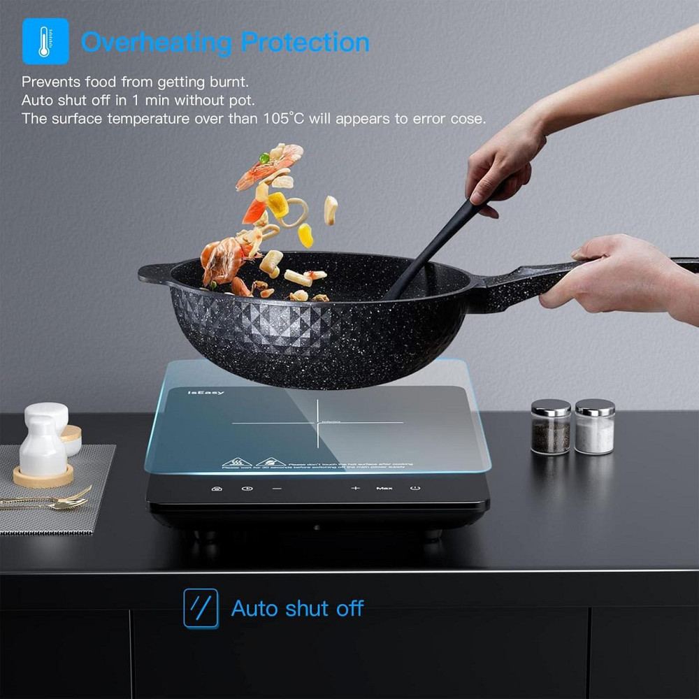 Индукционная плита IsEasy Hob 2100W Черная 9 уровней сенсорная LED портативная 1 конфорка Киев - изображение 5