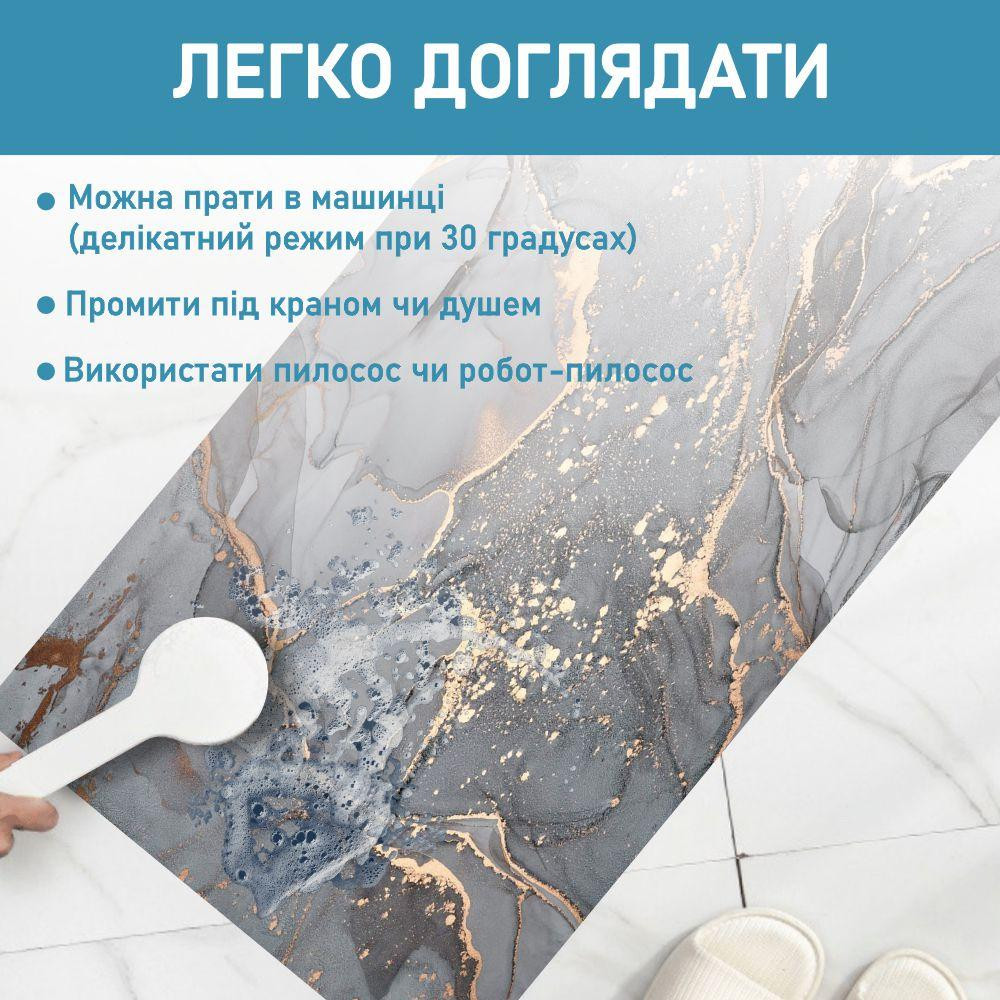 Набір діатомітових килимків для ванної та кухні Aquarius 50х80 см/50х120 см Сірий Мармур Буча - фото 7