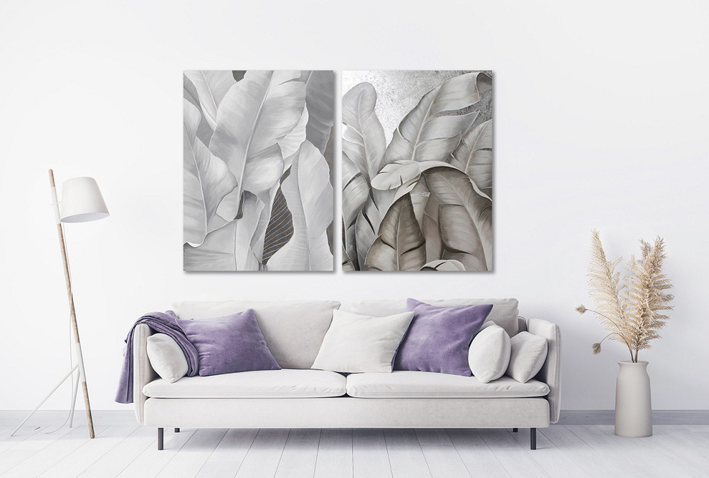 Модульная картина в гостиную / спальню   Листя квітки  TLV-2_006 Київ - фото 2