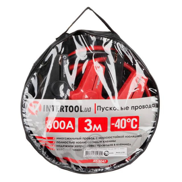 Пускові дроти 600 А, 3 м, до -40°C, чохол INTERTOOL AT-3047 Київ - фото 4