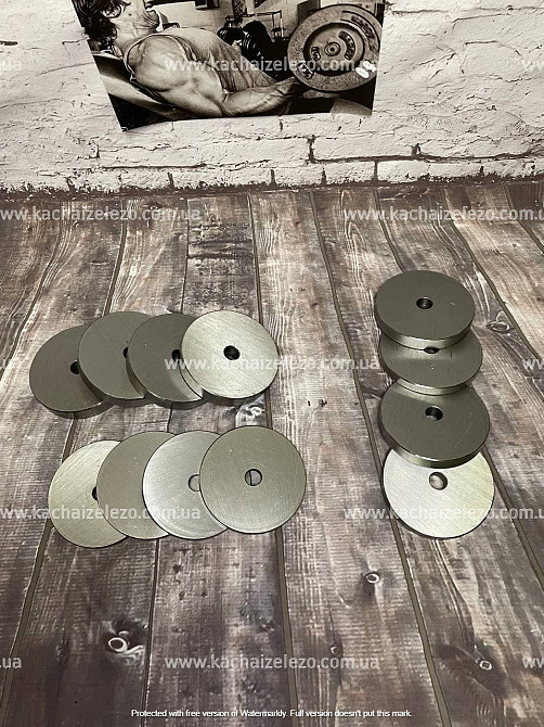 Диски 2, 3, 4, 5, 10 кг на гриф 25 мм Гантелі, гирі, штанги і диски металеві Київ - фото 3