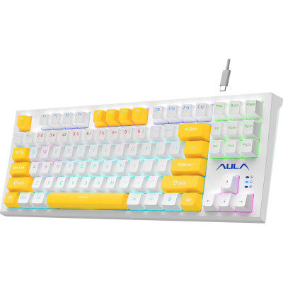 Клавиатура Aula F3032 keycaps plus 21 Yellow keys KRGD Red USB UA White (6948391204680) Винница - изображение 2