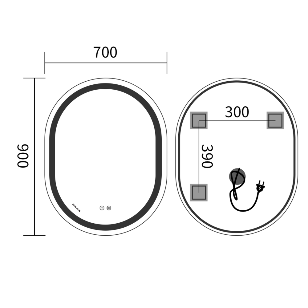 Дзеркало Mixxus Premium ELLIPSE MV05-90x70-REVERSE )   ( MP6644 ) 36808 Харків - фото 8