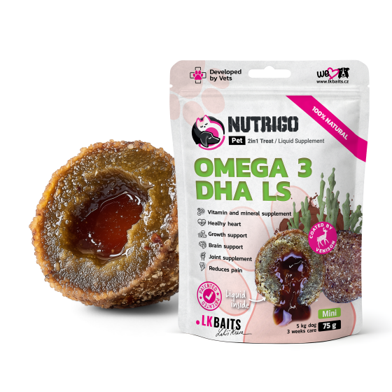 LK Baits Pet Nutrigo Omega-3 Algae Mini Функціональні ласощі для собак дрібних порід з олією водоростей (Ø 15 мм), 75 г Київ