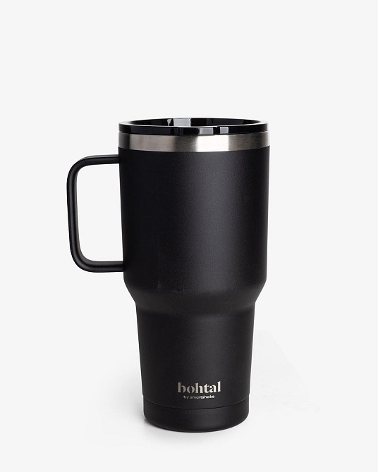Термостакан (ізольована чашка) Bohtal з ручкою з нержавіючої сталі Tumbler Black 900 ml Каменское - изображение 2
