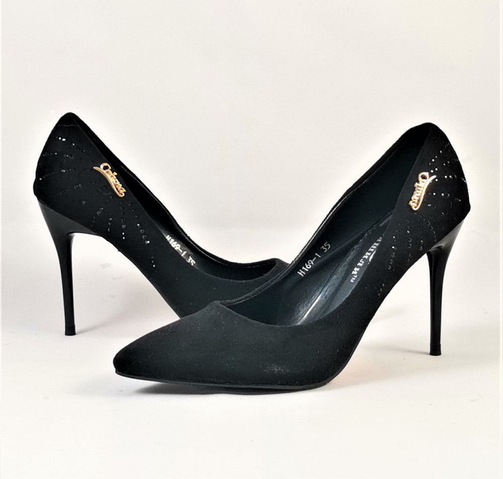 Жіночі Чорні Туфлі на Каблуці Шпильке Замшеві Модельні (розміри: 36,37,38) — 69-1 Дніпро - фото 7