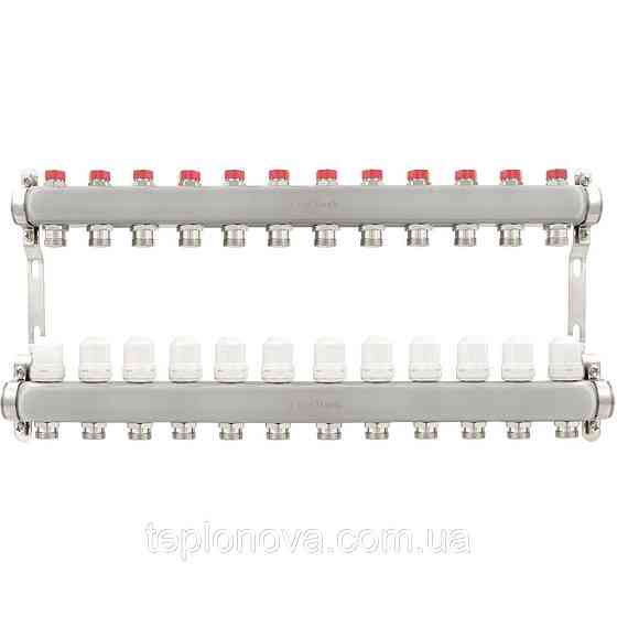 Колектор нержавійка на 12 пар виходів  "Polmark" для теплої підлоги та радіаторів Чернівці