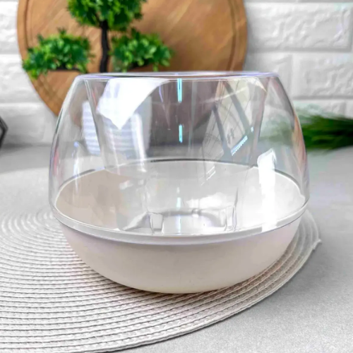 Вазон Сфера 10см біла троянда/прозорий Алеана Житомир - фото 3