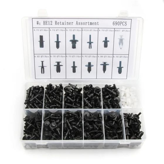 Набор крепежа для авто с кейсом и съемниками, 690 шт. Киев