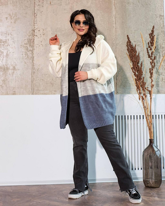 Жіночий модний в'язаний кардиган оверсайз.  44-52р. Київ - фото 5