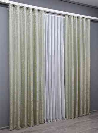 Комплект готовых штор VR-Textil Жаккард Magic № 1602ш Сатин 145х270 см 2 шт (33-0466) Киев