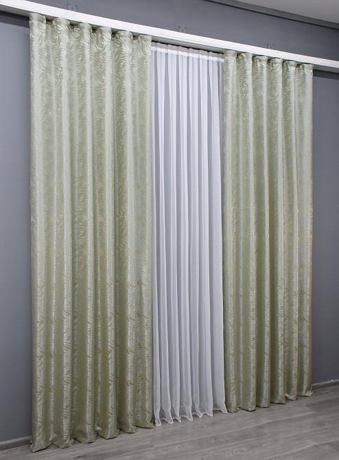 Комплект готовых штор VR-Textil Жаккард Magic № 1602ш Сатин 145х270 см 2 шт (33-0466) Киев - изображение 4