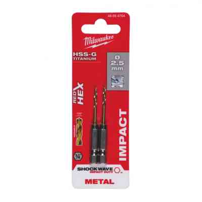 Свердло Milwaukee по металу RedHEX HSS-G TiN, 2,5 мм (2шт) (48894704) Вінниця