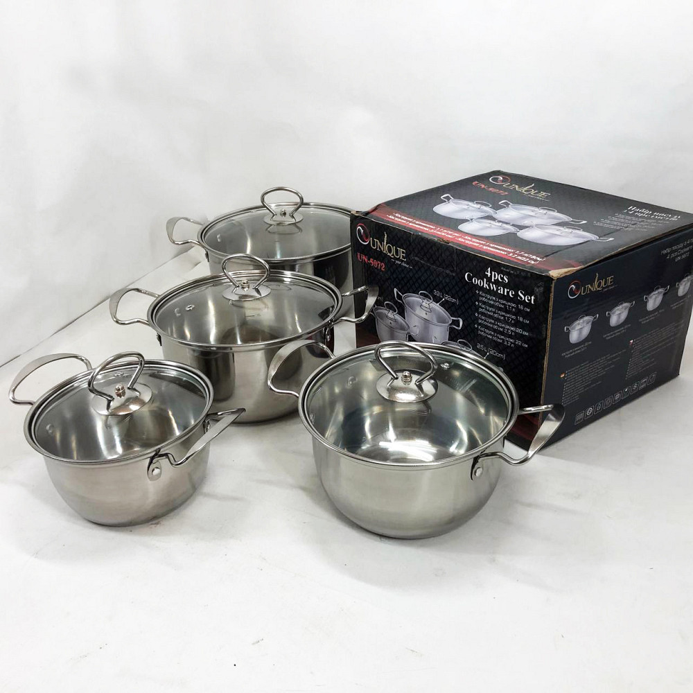 Набор кастрюль-сотейников Unique UN-5072, Набор посуды для любых плит Хороший кастрюль AF-32 Львов - изображение 3