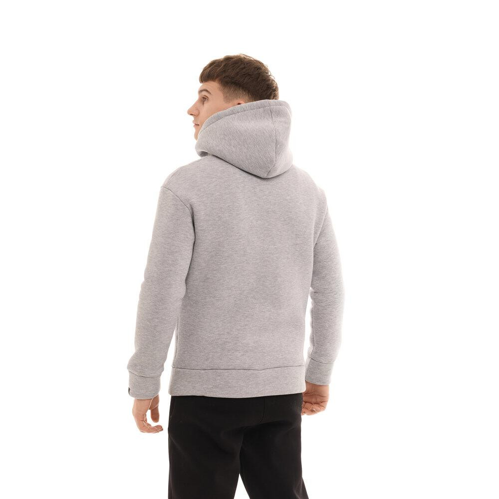Тепле чоловіче худі на флісі з капюшоном сіре меланжеве Pobedov 008 ЗИМА Київ - фото 8
