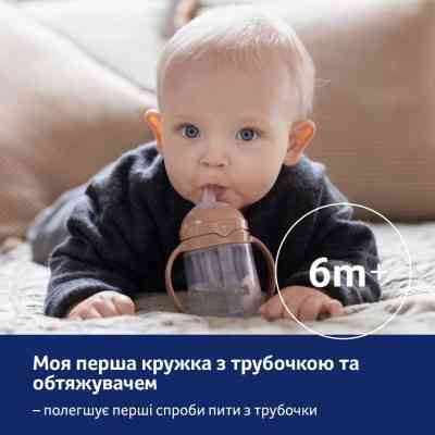 Поїльник-непроливайка Lovi з трубочкою та обтяжувачем 150 мл - коричнева (35/363) Вінниця