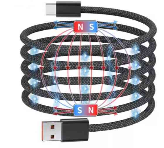 Кабель Magnetic USB Type-C 1м 100W серый Киев