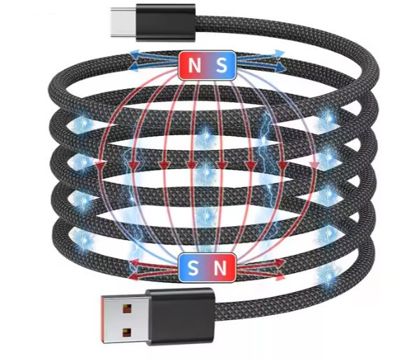Кабель Magnetic USB Type-C 1м 100W сірий Київ - фото 1