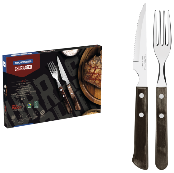 Набір приборів для гриля Tramontina Barbecue Polywood, 12 предметів (6584534) Київ
