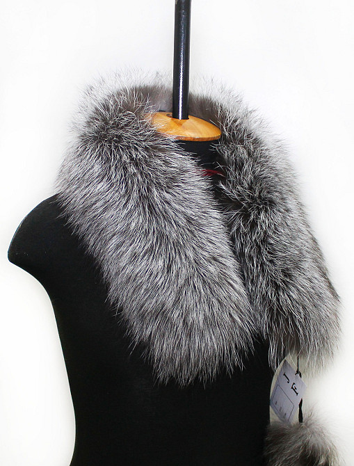 Комір жіночій з чорнобурки на підкладці довжина 75см Харків - фото 1