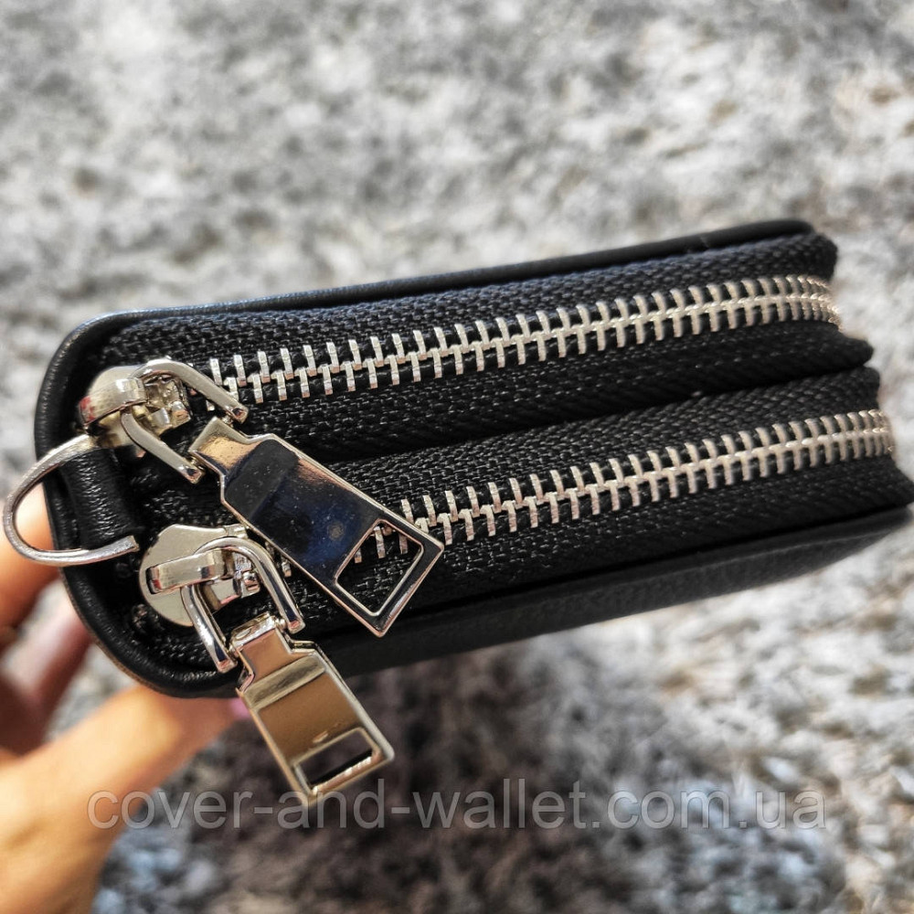 Мужской кошелек клатч на две молнии черного цвета MD 207 Киев - изображение 5