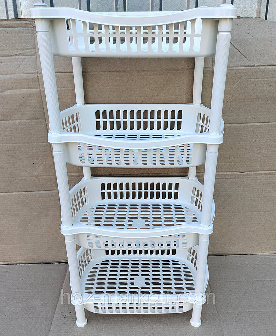 Пластиковая полочка на 4 яруса белая Харьков - изображение 8