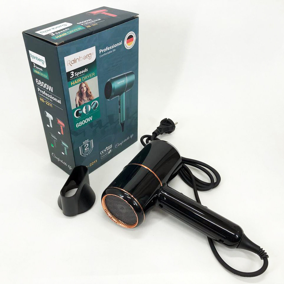 Фен для укладки волос салонный Rainberg RB-2211, Фен для укладки прически Фены сушки волос QS-54 Львов - изображение 9