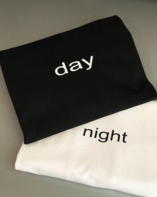 Парные футболки для парня и девушки из 100 % Хлопка . DAY \ NIGHT Черновцы - изображение 2