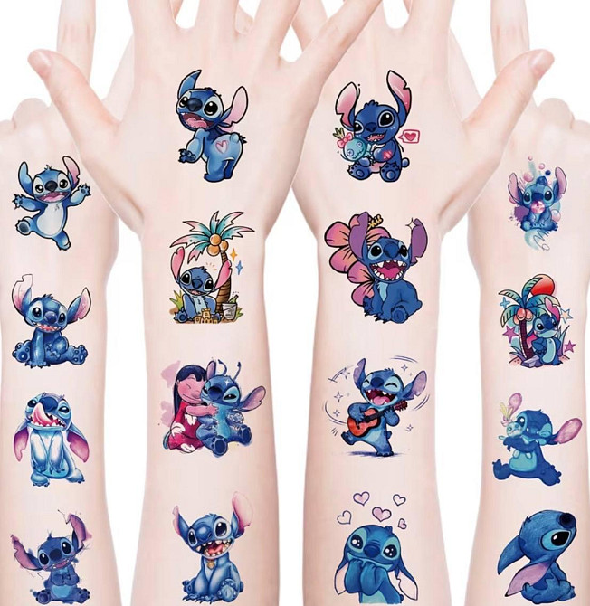 Набір 30 шт тимчасові тату Stitch наклейки на тіло дитячі водостійкі тату для дітей стікери Київ - фото 4