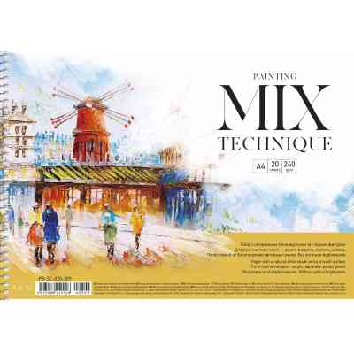 Альбом для малювання Школярик для змішаних технік, MUSE А4 20 аркушів 240г/м2 (PB-SC-020-309) Вінниця
